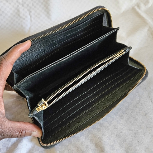 NDS Women's Prada Dark Grey Zip Around Continental Wallet - Picture 5 of 10